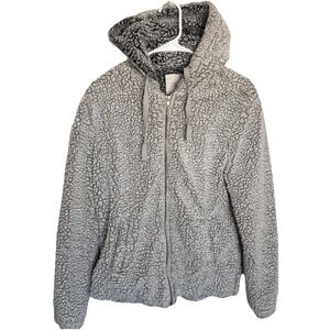 Thread & Supply Women's XSmall Ivory Sherpa Full Zip Hoodie Sweater Jacket Lined
